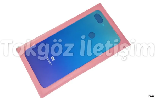 Tkgz Xiaomi Mi 8 Lite Arka Kapak Batarya Pil Kapağı (CAM) MAVİ ürün görseli 1