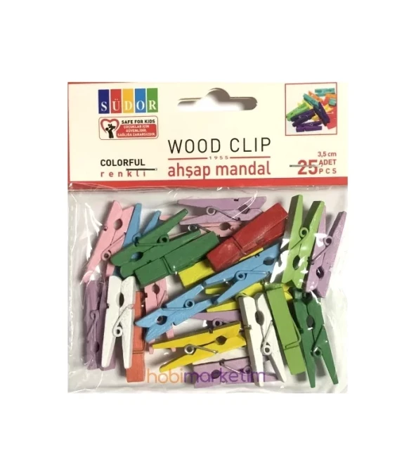 SÜDOR BS130 RENKLİ BÜYÜK BOY AHŞAP MANDAL ürün görseli 1