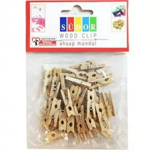 SÜDOR BS129 AHŞAP MANDAL BÜYÜK BOY 3.5cm NATURAL 20Lİ ürün görseli 1