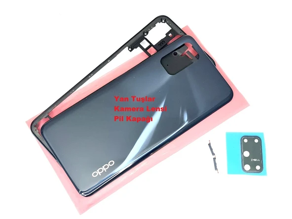 Tkgz Oppo A72 kasa Arka Pil Batarya Kapağı SİYAH ürün görseli 1