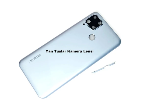 Tkgz Oppo Realme C15 kasa Arka Pil Batarya Kapağı GRİ ürün görseli 1