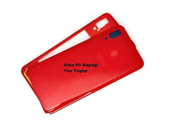 Tkgz Samsung Galaxy A20 A 205 Kasa Arka Pil Batarya Kapağı KIRMIZI ürün görseli 1