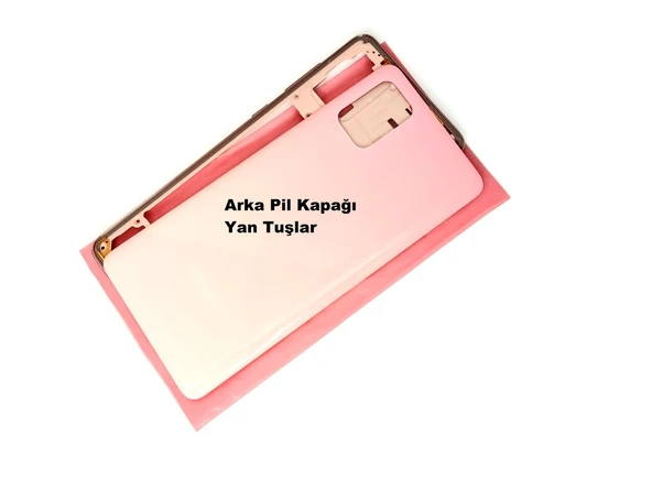 Tkgz Samsung Galaxy (SM-A715) A71 KASA Arka Pil Batarya Kapağı Pembe ürün görseli 1