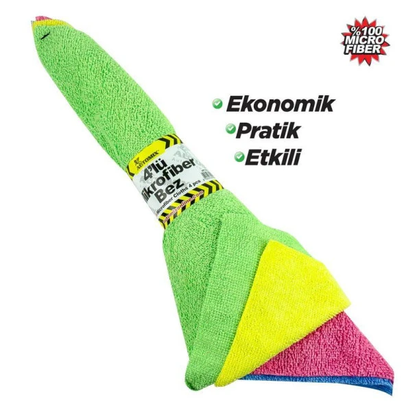 Automix Burmalı Mikrofiber Bez 4lü Paket ürün görseli 1
