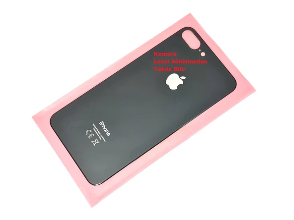 Tkgz İPhone 8 PLUS Arka Pil Batarya Kapağı (CAM) Siyah ürün görseli 1