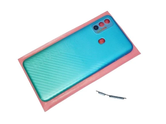 Tkgz Tecno Spark 7T (KF6p) KASA Arka Pil Batarya Kapağı MAVİ ürün görseli 1