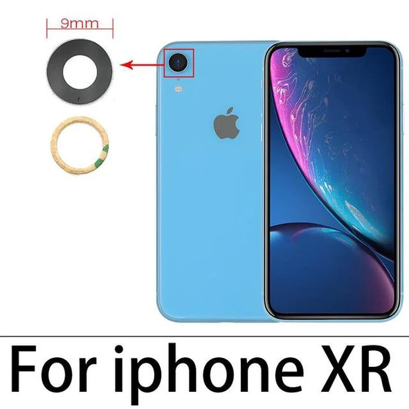 Tkgz İPhone XR Arka Kamera Camı Lens Yapışkanlı ürün görseli 1