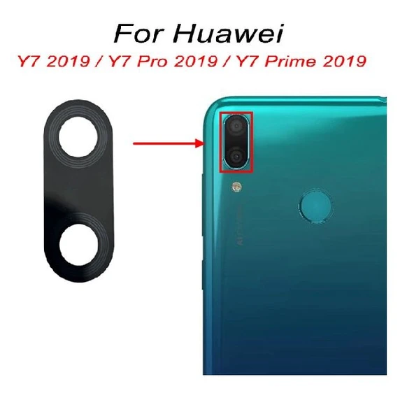 Tkgz - Y7 2019 Arka Kamera Camı Lens Yapışkanlı ürün görseli 1