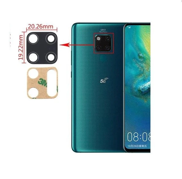 Tkgz - Mate 20 PRO Arka Kamera Camı Lens Yapışkanlı ürün görseli 1