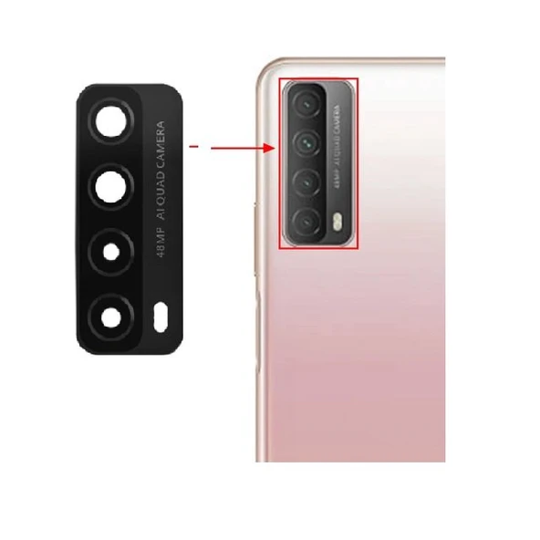 Tkgz - P Smart 2021 Arka Kamera Camı Lens Yapışkanlı ürün görseli 1