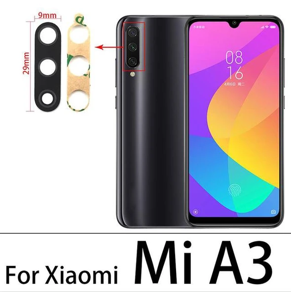Tkgz Xiaomi MİA3 Arka Kamera Camı Lens Yapışkanlı ürün görseli 1