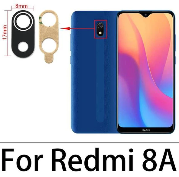 Tkgz Xiaomi Redmi 8A Arka Kamera Camı Lens Yapışkanlı ürün görseli 1