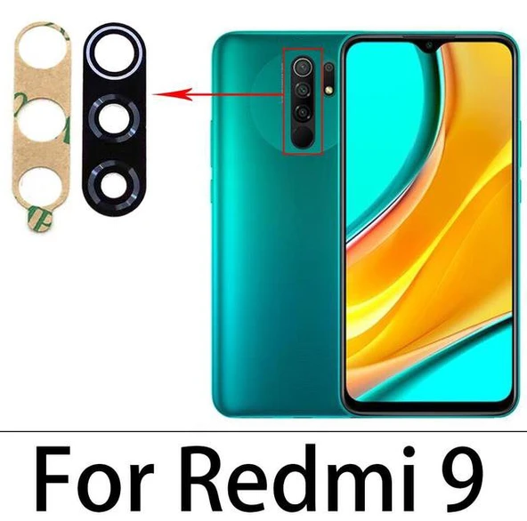 Tkgz Xiaomi Redmi 9 Arka Kamera Camı Lens Yapışkanlı ürün görseli 1