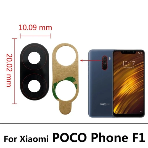 Tkgz Xiaomi POCOPHONE F1 Arka Kamera Camı Lens Yapışkanlı ürün görseli 1