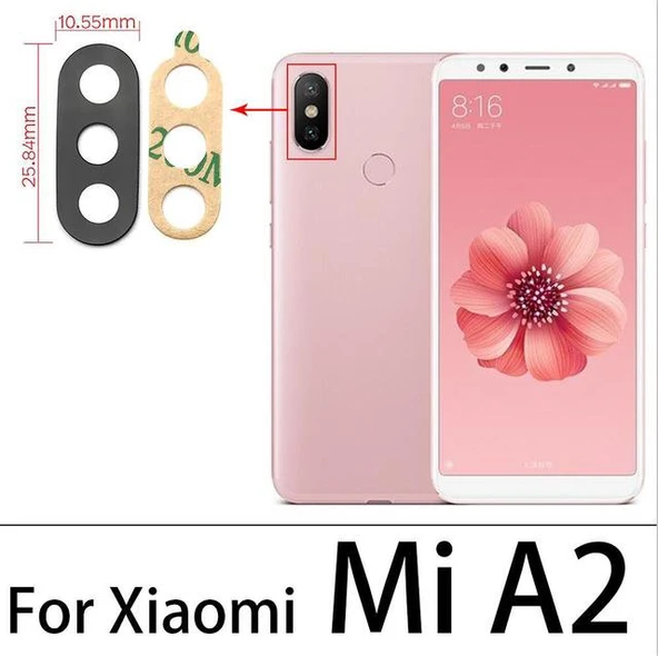 Tkgz Xiaomi MİA2 Arka Kamera Camı Lens Yapışkanlı ürün görseli 1