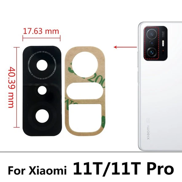 Tkgz Xiaomi Mİ 11T Arka Kamera Camı Lens Yapışkanlı ürün görseli 1