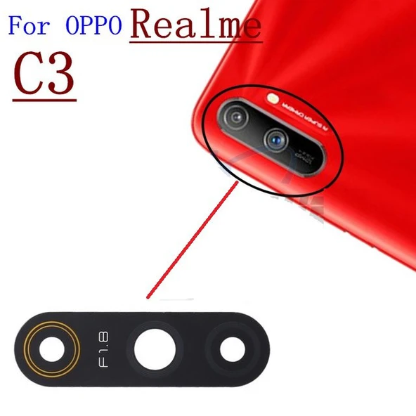 Tkgz Oppo Realme C3 Arka Kamera Camı Lens Yapışkanlı ürün görseli 1