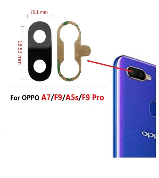 Tkgz Oppo AX7 Arka Kamera Camı Lens Yapışkanlı ürün görseli 1
