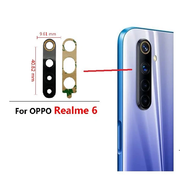 Tkgz Oppo Realme 6 Arka Kamera Camı Lens Yapışkanlı ürün görseli 1