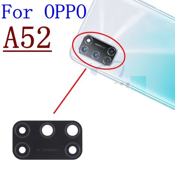 Tkgz Oppo A52 Arka Kamera Camı Lens Yapışkanlı ürün görseli 1