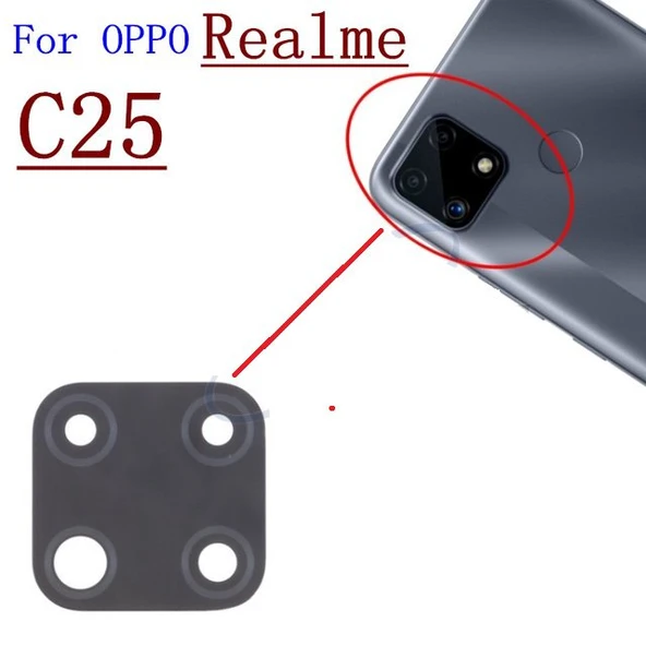 Tkgz Oppo Realme C25 Arka Kamera Camı Lens Yapışkanlı ürün görseli 1