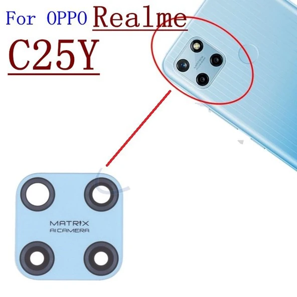 Tkgz Oppo Realme C25Y Arka Kamera Camı Lens Yapışkanlı ürün görseli 1