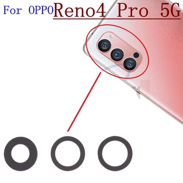 Tkgz Oppo Reno 4 PRO Arka Kamera Camı Lens Yapışkanlı ürün görseli 1