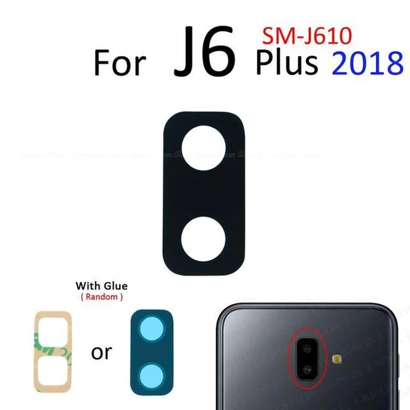 Tkgz Samsung Galaxy J6 PLUS Arka Kamera Camı Lens Yapışkanlı ürün görseli 1