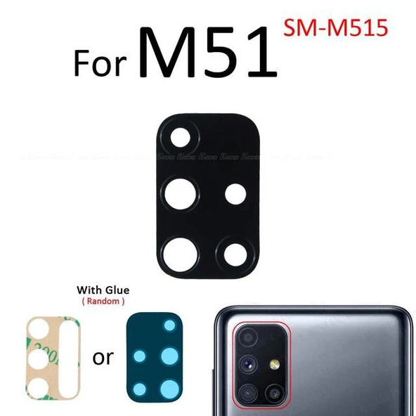 Tkgz Samsung Galaxy M51 Arka Kamera Camı Lens Yapışkanlı ürün görseli 1