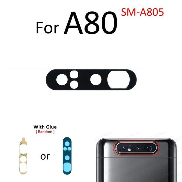 Tkgz Samsung Galaxy A80 Arka Kamera Camı Lens Yapışkanlı ürün görseli 1