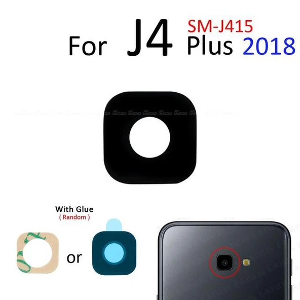 Tkgz Samsung Galaxy J4 PLUS Arka Kamera Camı Lens Yapışkanlı ürün görseli 1