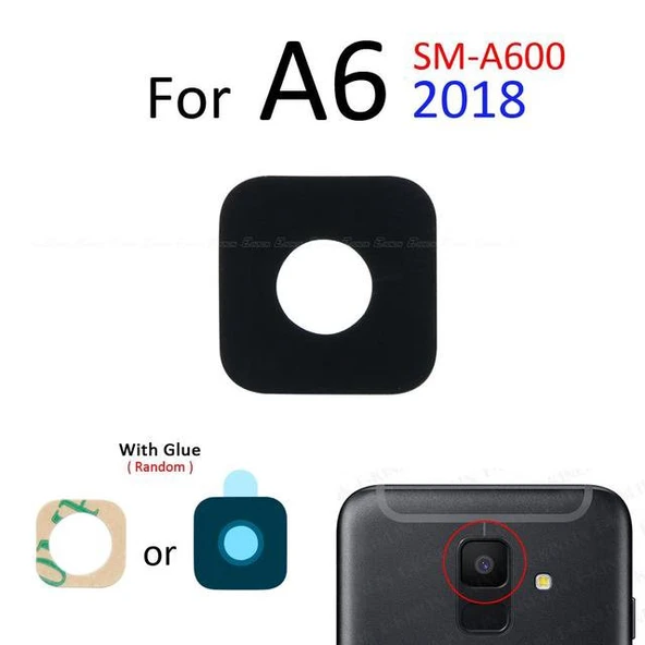Tkgz Samsung Galaxy A6 A600 Arka Kamera Camı Lens Yapışkanlı ürün görseli 1