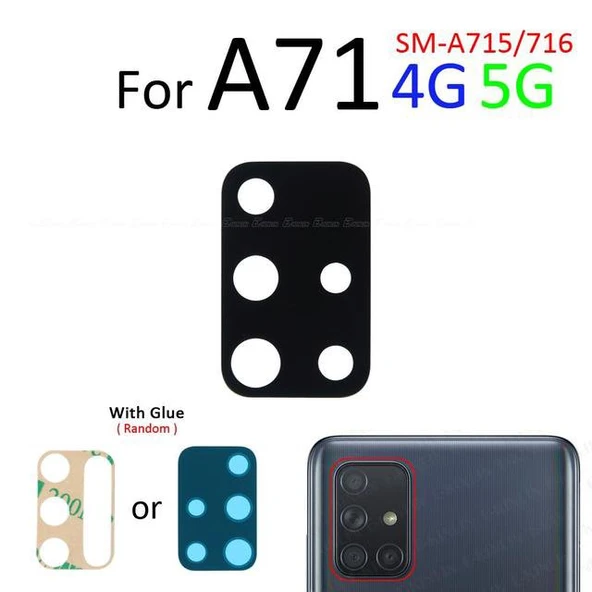 Tkgz Samsung Galaxy A71 Arka Kamera Camı Lens Yapışkanlı ürün görseli 1