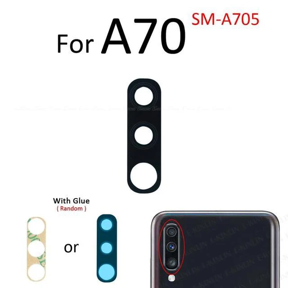 Tkgz Samsung Galaxy A70 Arka Kamera Camı Lens Yapışkanlı ürün görseli 1