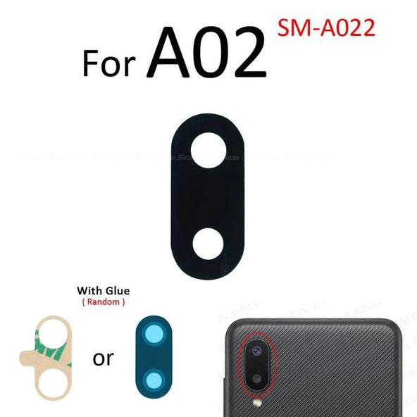Tkgz Samsung Galaxy A02 Arka Kamera Camı Lens Yapışkanlı ürün görseli 1