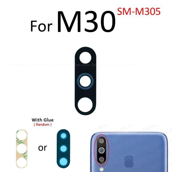 Tkgz Samsung Galaxy M30 Arka Kamera Camı Lens Yapışkanlı ürün görseli 1