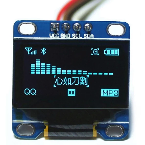 128x64 0.96 İnch I2C Oled Grafik Lcd Ekran 4 Pin(Mavi) ürün görseli 1