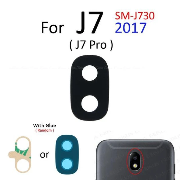 Tkgz Samsung Galaxy J730 Arka Kamera Camı Lens Yapışkanlı ürün görseli 1