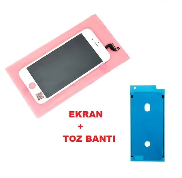 Tkgz İPhone 6S Lcd Ekran dokunmatik (LW Marka TOZ BANTI) BEYAZ ürün görseli 1