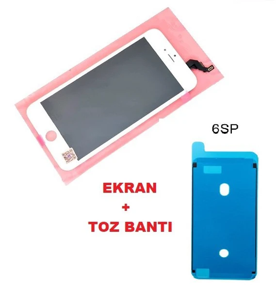 Tkgz İPhone 6S PLUS Lcd Ekran dokunmatik (LW Marka TOZ BANTI) BEYAZ ürün görseli 1