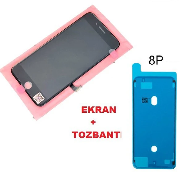 Tkgz İPhone 8 PLUS Lcd Ekran dokunmatik (LW Marka TOZBANTI) SİYAH ürün görseli 1