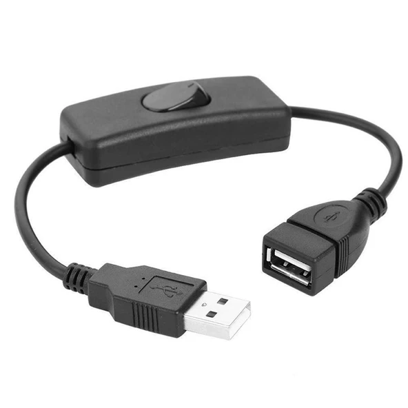 Anahtarlı USB Uzatma Kablosu Siyah(Dişi-Erkek) - 30cm ürün görseli 1