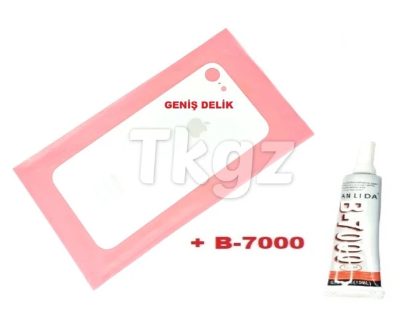 Tkgz İPhone 8 Arka Pil Batarya Kapağı (CAM+B-7000) BEYAZ ürün görseli 1