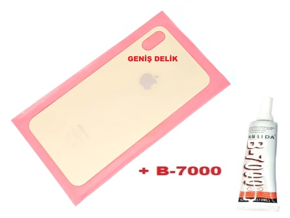 Tkgz İPhone XS MAX Arka Pil Batarya Kapağı (CAM+B-7000) GOLD ürün görseli 1