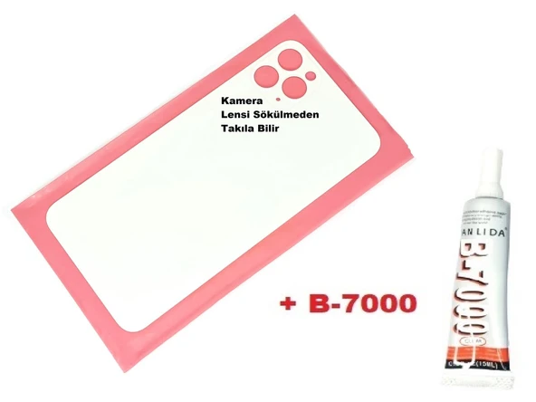 Tkgz İPhone 11 PRO MAX Arka Pil Batarya Kapağı (CAM+B-7000) BEYAZ ürün görseli 1