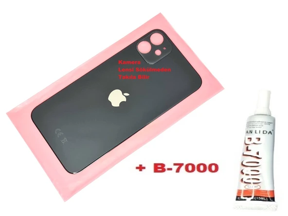Tkgz İPhone 11 Arka Pil Batarya Kapağı (CAM+B-7000) SİYAH ürün görseli 1