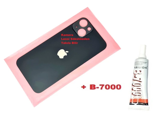 Tkgz İPhone 13 Arka Pil Batarya Kapağı (CAM+B-7000) SİYAH ürün görseli 1