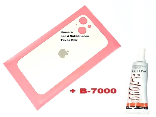 Tkgz İPhone 13 Arka Pil Batarya Kapağı (CAM+B-7000) GOLD ürün görseli 1