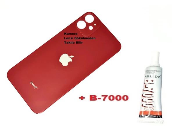 Tkgz İPhone 11 Arka Pil Batarya Kapağı (CAM+B-7000) KIRMIZI ürün görseli 1