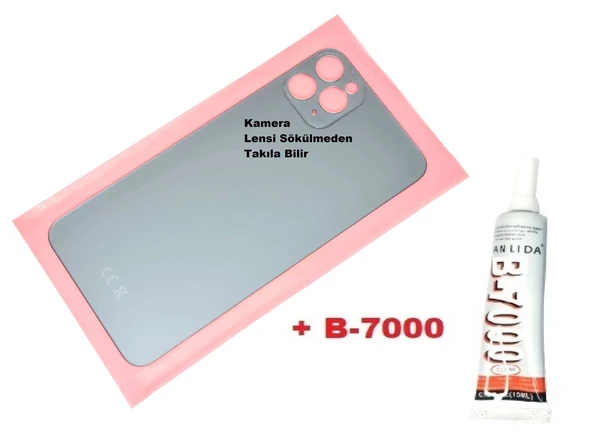 Tkgz İPhone 11 PRO MAX Arka Pil Batarya Kapağı (CAM+B-7000) MAVİ ürün görseli 1